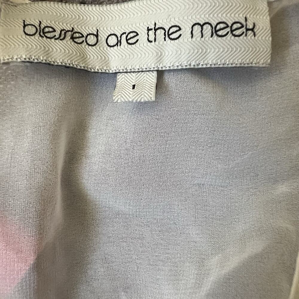 Blessed Are The Meek Mini Halter Dress Tropical Leaves Sz 1 US XS Sheer Back - Picture 4 of 5